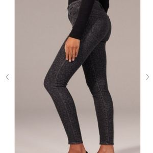 A&F black leopard print skinny high waist jeans